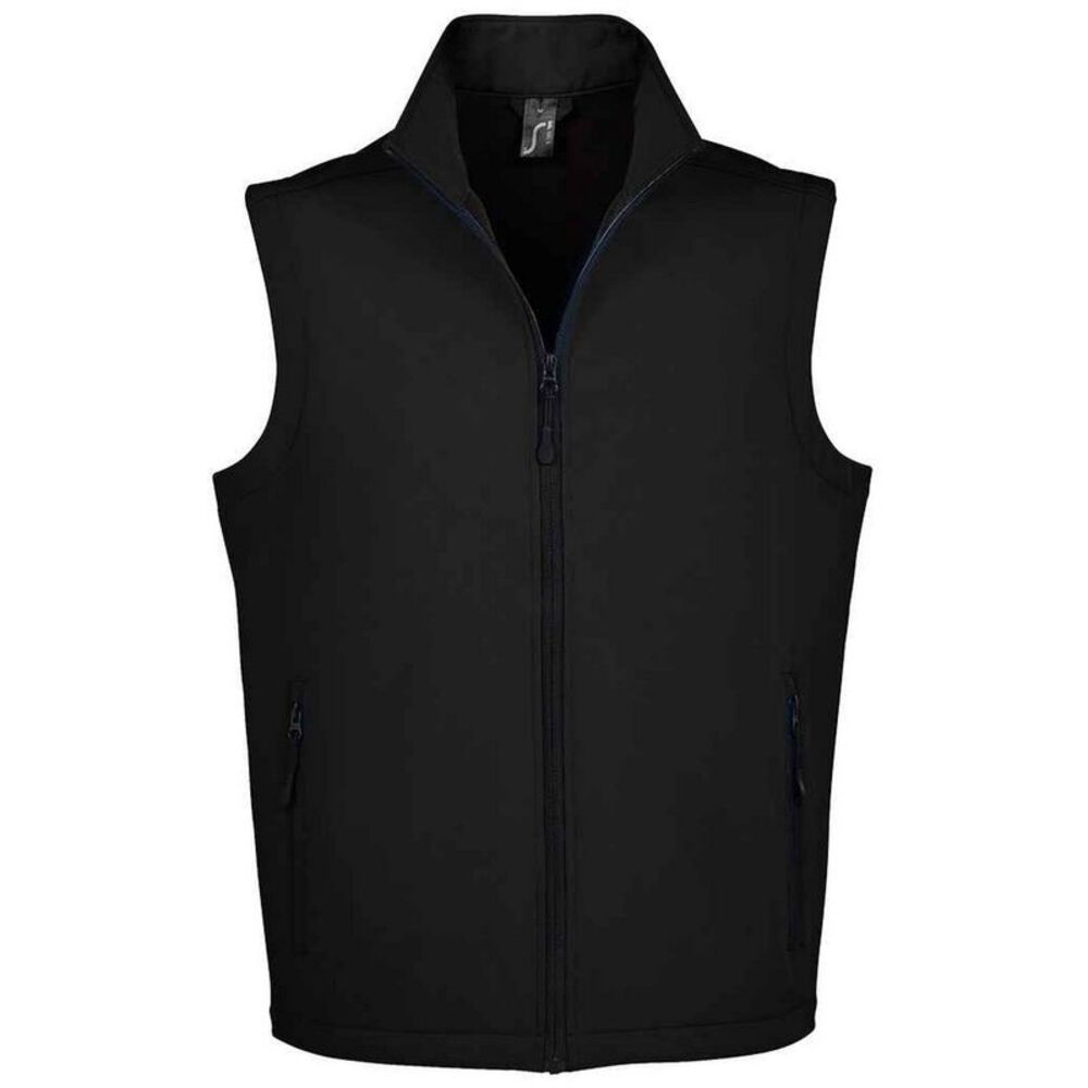 SOLS Mens Race Softshell Body Warmer / Black